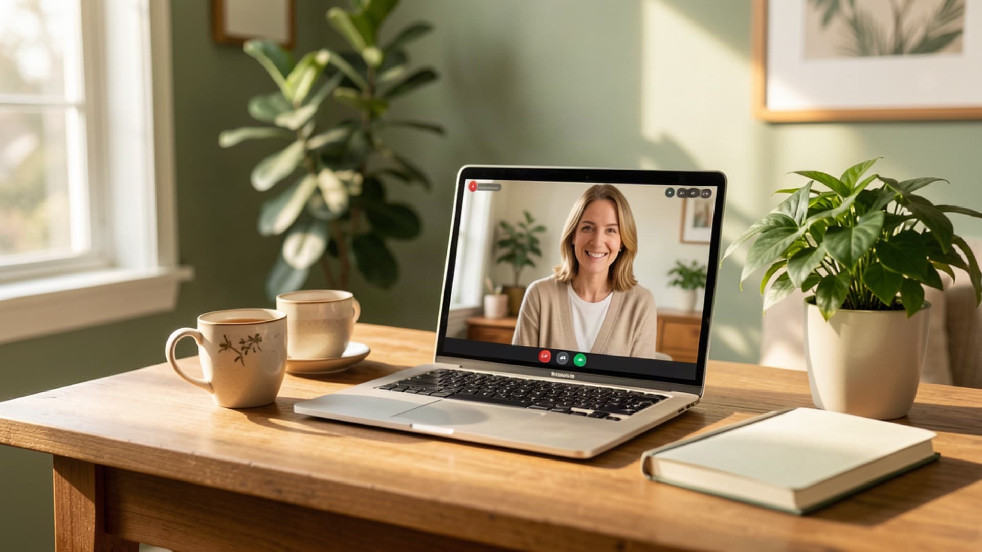 Wellness coach guiding a client through a healthy lifestyle consultation over Zoom in Los Angeles